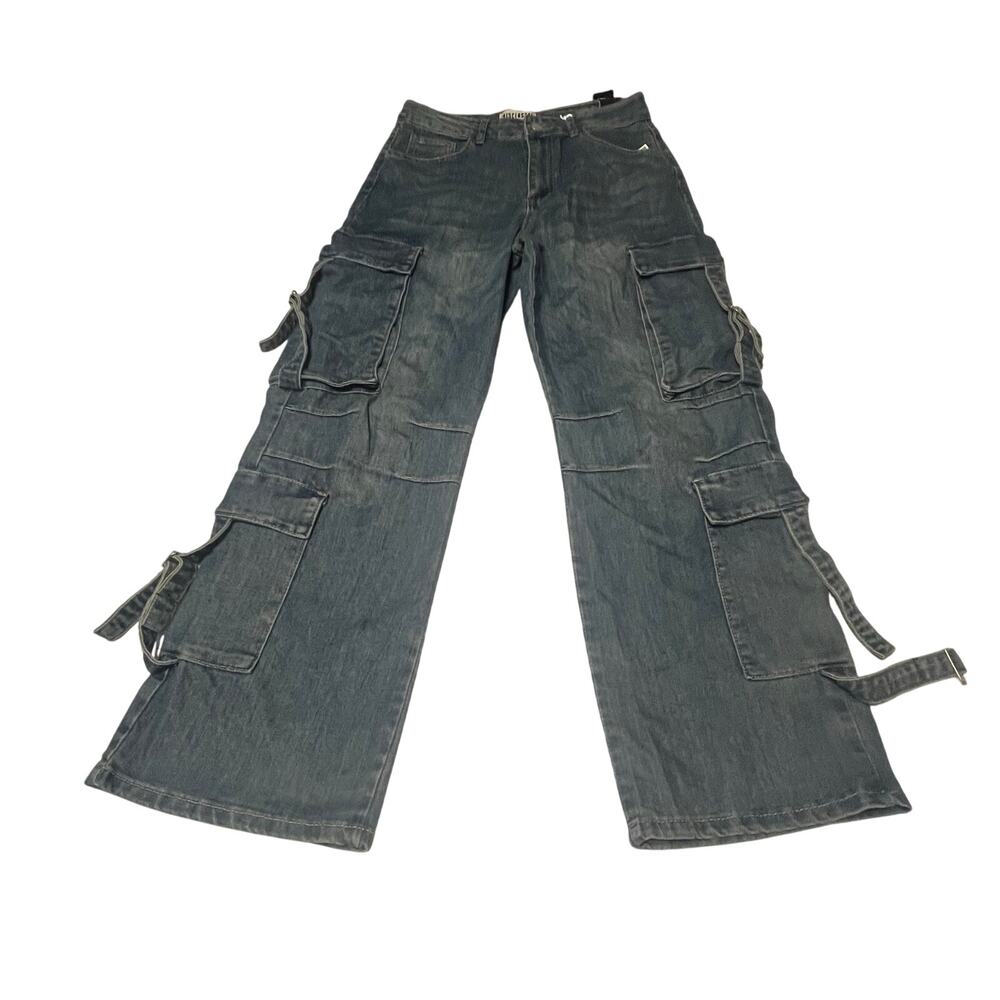 Love SoHo Denim Cargo Wide leg Jeans Sz 11 - Picture 3 of 9